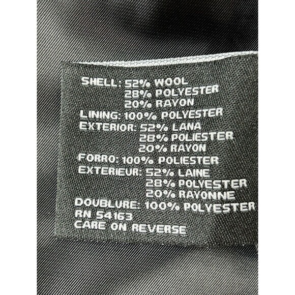 Guess Black Wool Pea Coat. Iconic Retro Buttons. Size Large SKU BR15 - Picture 6 of 10